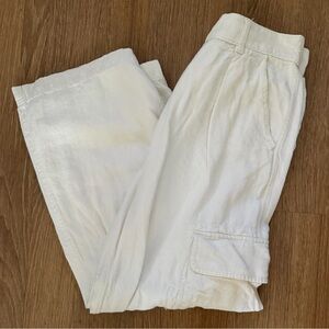 Abercrombie Cream Linen Cargo Pants